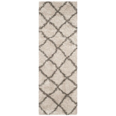 Safavieh Belize Shag Power Loomed Runner Rug; Taupe & Grey - 2 ft.3 in. x 9 ft. SGB489D-29